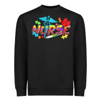 Black Autism Nurse Heavyweight Sweatshirt - NancyCooperArtShop