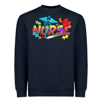 Navy Autism Nurse Heavyweight Sweatshirt - NancyCooperArtShop