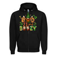 Black St. Patrick's Bad and boozy with gnome Zipper Hoodie - HowdyJamesFarm