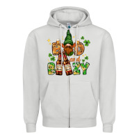 Dove Grey St. Patrick's Bad and boozy with gnome Zipper Hoodie - HowdyJamesFarm