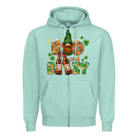 Seafoam St. Patrick's Bad and boozy with gnome Zipper Hoodie - HowdyJamesFarm