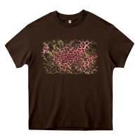 Chocolate Brown Camouflage Pink Leopard Background Heavy Core Tee - Jasminsmagicworld