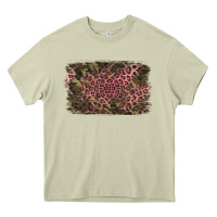 Mossy Camouflage Pink Leopard Background Heavy Core Tee - Jasminsmagicworld