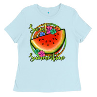 Baby Blue sweet summertime watermelon Ladies Tee - Jasminsmagicworld