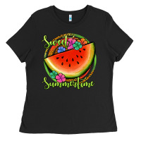 Black sweet summertime watermelon Ladies Tee - Jasminsmagicworld