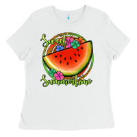 White sweet summertime watermelon Ladies Tee - Jasminsmagicworld