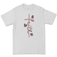 Dove Grey faith cross Premium Tee - MaliasSmallBusiness