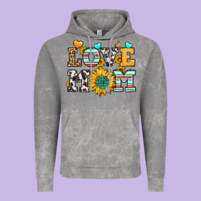 Love Mom Vintage Hoodie Designed By Lillyallendesigns