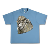 Pebble Blue lincoln sheep head Urban Heavy Tee - LillyAllenDesigns