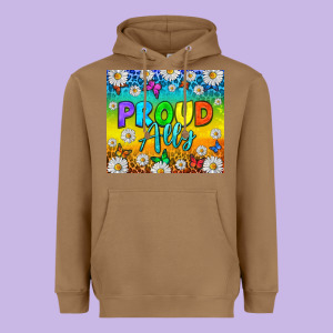 Lgbtq+ Proud Ally With Daisy Tumbler Heavyweight Hoodie Designed By Bundleandbundleshop