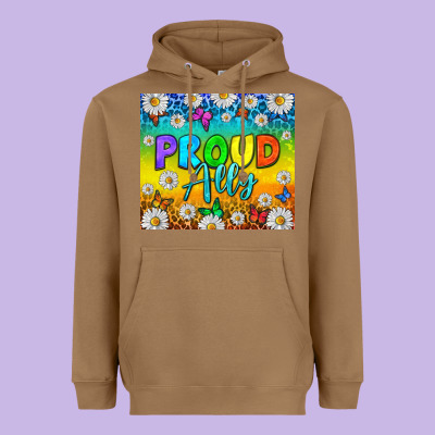 Lgbtq+ Proud Ally With Daisy Tumbler Heavyweight Hoodie Designed By Bundleandbundleshop