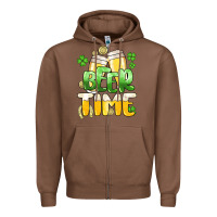 Chestnut St.Patrick's Beer time Zipper Hoodie - HowdyJamesFarm