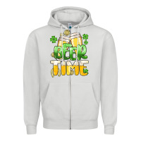 Dove Grey St.Patrick's Beer time Zipper Hoodie - HowdyJamesFarm