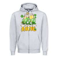 Heather Grey St.Patrick's Beer time Zipper Hoodie - HowdyJamesFarm