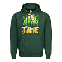 Sports Green St.Patrick's Beer time Zipper Hoodie - HowdyJamesFarm