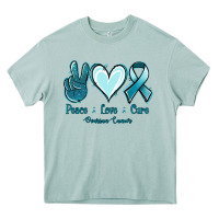 Arona Peace Love Cure Ovarian Cancer Heavy Core Tee - Jasminsmagicworld