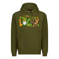 Army Green St. Patrick's Lucky gnome Premium Hoodie - OliviaCreatesArt