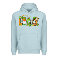 Blue Mist St. Patrick's Lucky gnome Premium Hoodie - OliviaCreatesArt