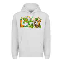 Dove Grey St. Patrick's Lucky gnome Premium Hoodie - OliviaCreatesArt