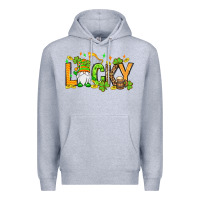 Heather Grey St. Patrick's Lucky gnome Premium Hoodie - OliviaCreatesArt