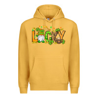 Mustard St. Patrick's Lucky gnome Premium Hoodie - OliviaCreatesArt