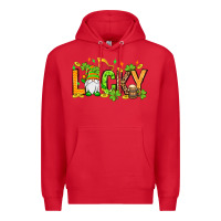 Red St. Patrick's Lucky gnome Premium Hoodie - OliviaCreatesArt