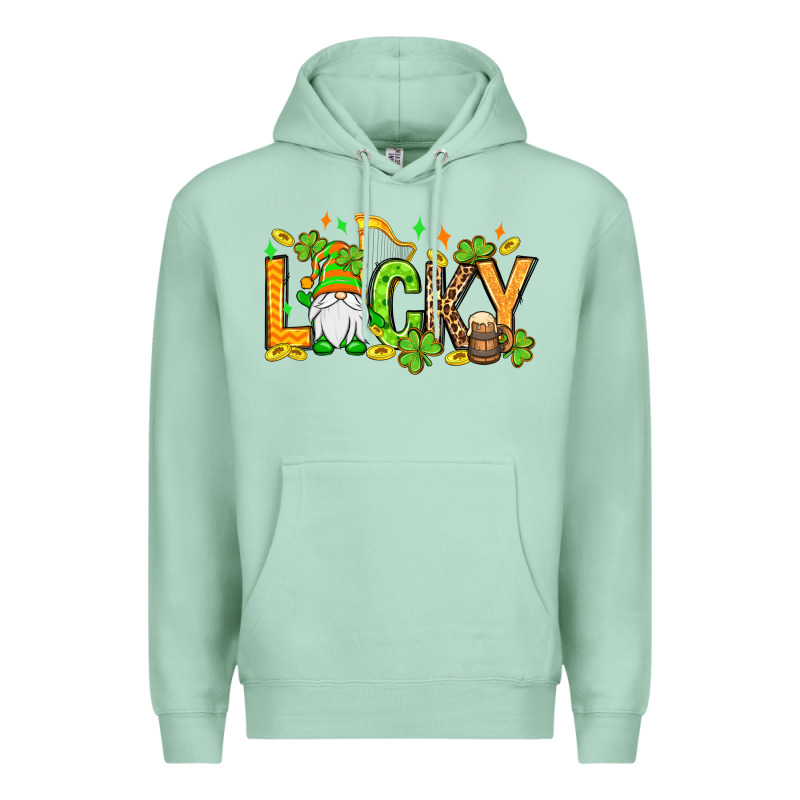 St. Patrick's Lucky Gnome Premium Hoodie by OliviaCreatesArt | Teevron