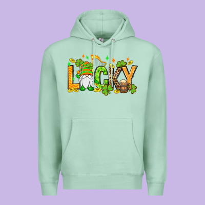 St. Patrick's Lucky Gnome Premium Hoodie Designed By Oliviacreatesart