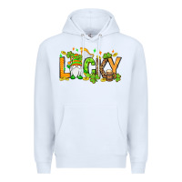 White St. Patrick's Lucky gnome Premium Hoodie - OliviaCreatesArt