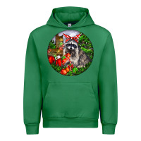 Emerald Christmas Raccoon Urban Hoodie - LillyAllenDesigns