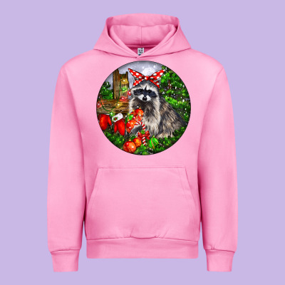 Christmas Raccoon Urban Hoodie Designed By Lillyallendesigns