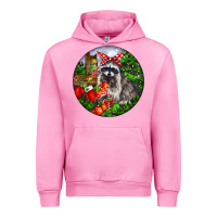Fuchsia Pink Christmas Raccoon Urban Hoodie - LillyAllenDesigns
