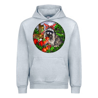 Heather Grey Christmas Raccoon Urban Hoodie - LillyAllenDesigns