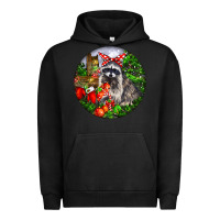 Pigment Black Christmas Raccoon Urban Hoodie - LillyAllenDesigns