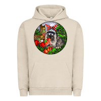 Pigment French Oak Christmas Raccoon Urban Hoodie - LillyAllenDesigns
