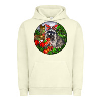 Pigment Pistachio Christmas Raccoon Urban Hoodie - LillyAllenDesigns