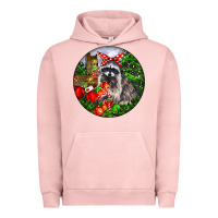 Pigment Salmon Christmas Raccoon Urban Hoodie - LillyAllenDesigns