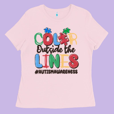 Color Outside The Lines Autism Awareness Ladies Tee Designed By Maliassmallbusiness