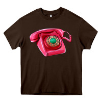 Chocolate Brown pink telephone Heavy Core Tee - AdoDesignShop