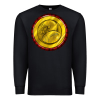 Black american football round earrings Premium Sweatshirt - BundleAndBundleShop