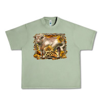 Oil Green western charolais bull Urban Heavy Tee - LillyAllenDesigns