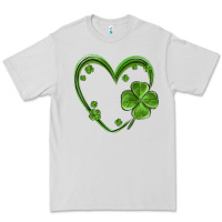 Dove Grey st patricks day shamrock heart Premium Tee - MaliasSmallBusiness