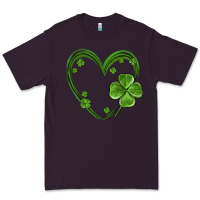 Plum st patricks day shamrock heart Premium Tee - MaliasSmallBusiness