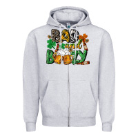 Heather Grey Bad and boozy St. Patrick's Day Zipper Hoodie - CowGirlArtShop