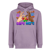 Lavender LGBTQ+ You Are Safe Here Heavyweight Hoodie - BundleAndBundleShop