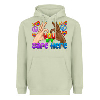 Matcha LGBTQ+ You Are Safe Here Heavyweight Hoodie - BundleAndBundleShop