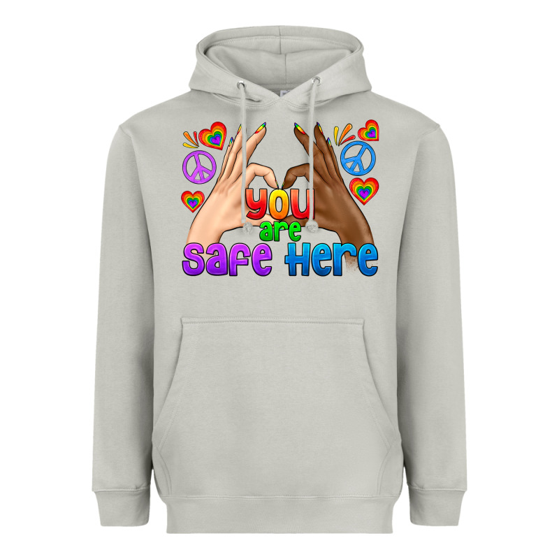 Lgbtq+ You Are Safe Here Heavyweight Hoodie by BundleAndBundleShop | Teevron
