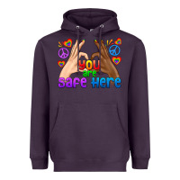Plum LGBTQ+ You Are Safe Here Heavyweight Hoodie - BundleAndBundleShop