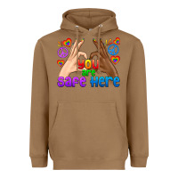 Toasted Coconut LGBTQ+ You Are Safe Here Heavyweight Hoodie - BundleAndBundleShop