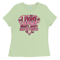 Matcha i fight cancer whats your super power Ladies Tee - MaliasSmallBusiness